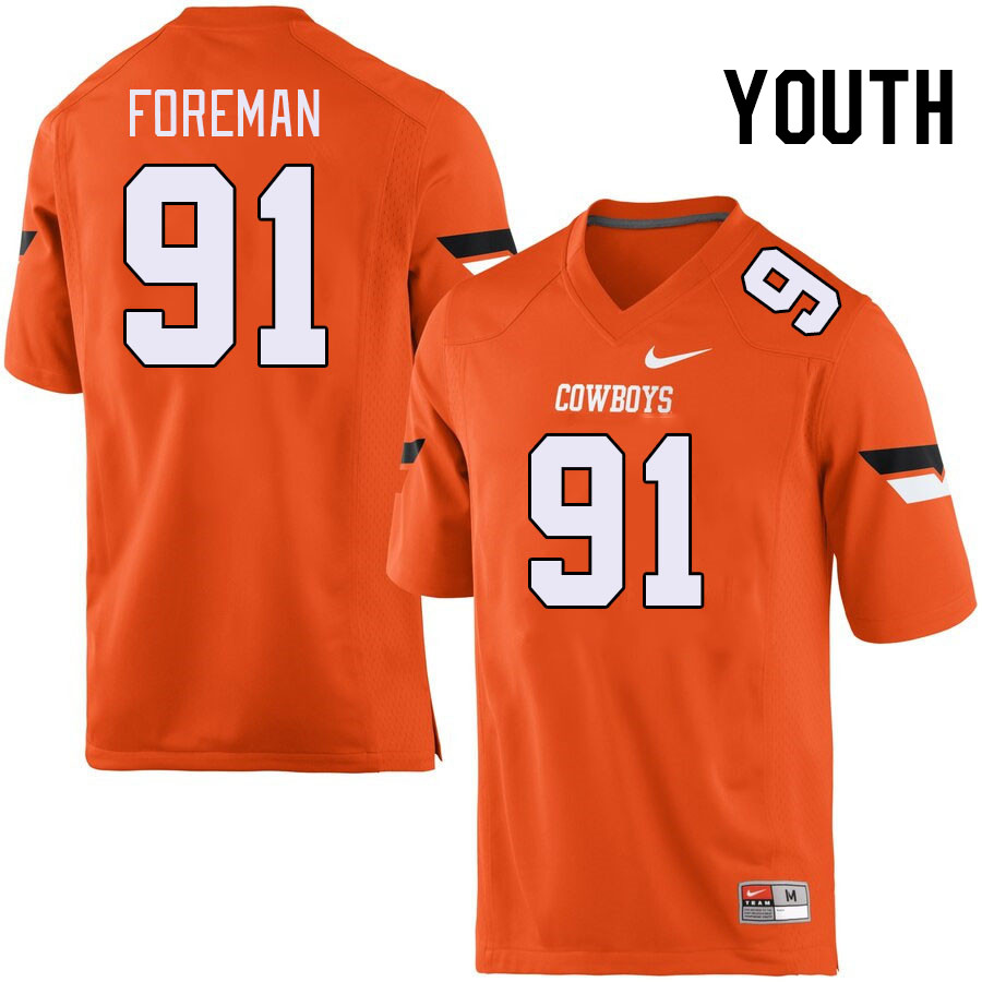 Men #91 Jaedon Foreman Oklahoma State Cowboys College Football Jerseys Stitched Sale-Orange - Click Image to Close